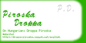 piroska droppa business card